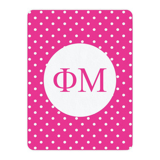 Phi Mu Polka Dots Tan Sherpa Blanket - Giant Size!