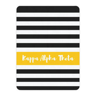 Kappa Alpha Theta Stripes Tan Sherpa Blanket - Giant Size!