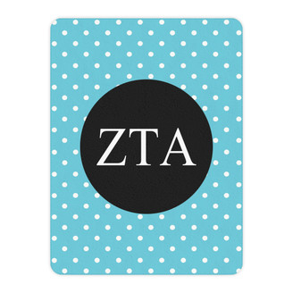 Zeta Tau Alpha Polka Dots Tan Sherpa Blanket - Giant Size!