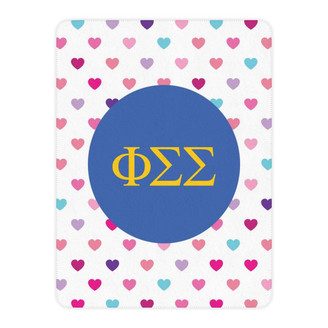 Printify Phi Sigma Sigma Hearts Tan Sherpa Blanket - Giant Size! 