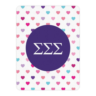 Printify Sigma Sigma Sigma Hearts Tan Sherpa Blanket - Giant Size! 