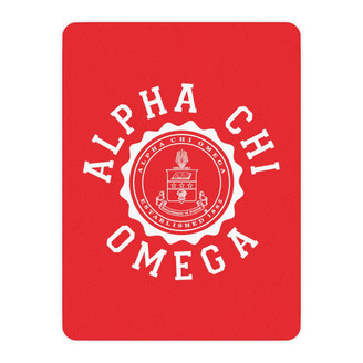 Printify Alpha Chi Omega Seal Sherpa Blanket - Giant Size! 