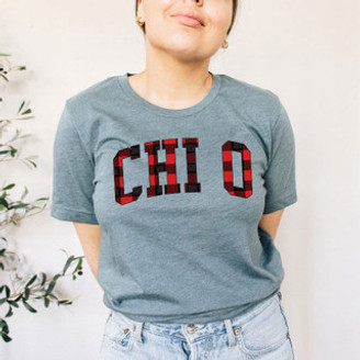 Chi Omega Christmas Plaid Tees