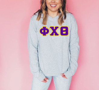 DISCOUNT Phi Chi Theta Lettered Long Sleeve Tee
