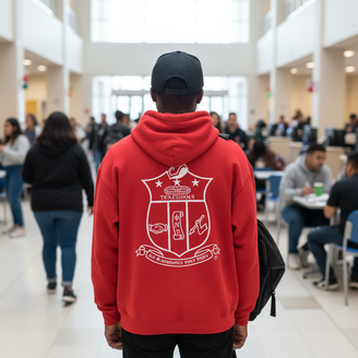 Kappa Alpha Psi World Famous Crest - Shield Hooded Sweatshirts - White imprint