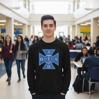 Alpha Tau Omega Cross Logo Long Sleeve T-Shirt
