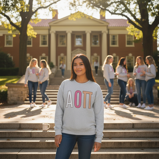 Alpha Omicron Pi Nickname Crew Sweatshirts