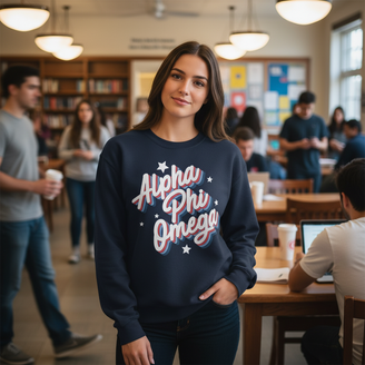 Alpha Phi Omega Flashback Crewnecks