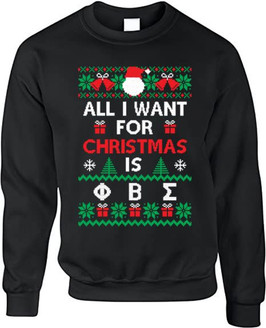 Phi Beta Sigma All I Want For Christmas Crew Sweatshirts