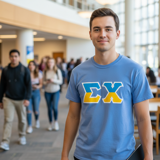 Sigma Chi Two Toned Greek Lettered T-shirts