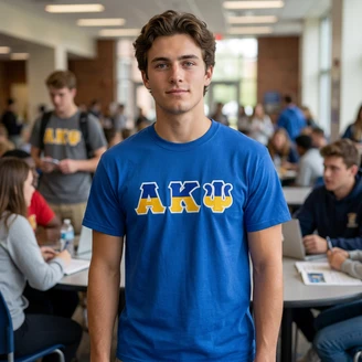 Alpha Kappa Psi Two Toned Greek Lettered T-shirts