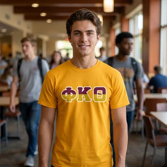 Phi Kappa Theta Two Toned Greek Lettered T-shirts