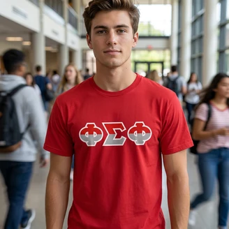 Phi Sigma Phi Two Toned Greek Lettered T-shirts