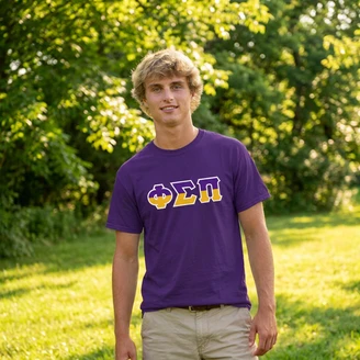 Phi Sigma Pi Two Toned Greek Lettered T-shirts