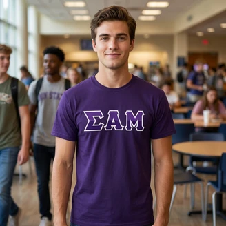 Sigma Alpha Mu Two Toned Greek Lettered T-shirts
