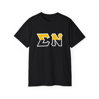 Sigma Nu Two Toned Greek Lettered T-shirts