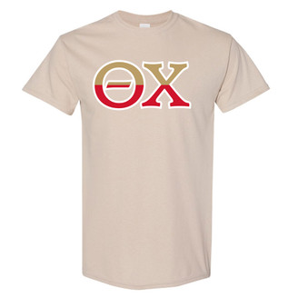 Theta Chi Two Toned Greek Lettered T-shirts