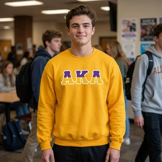 Alpha Kappa Lambda Two Toned Greek Lettered Crewneck Sweatshirts