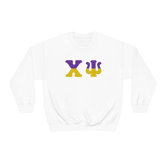 Chi Psi Two Toned Greek Lettered Crewneck Sweatshirts