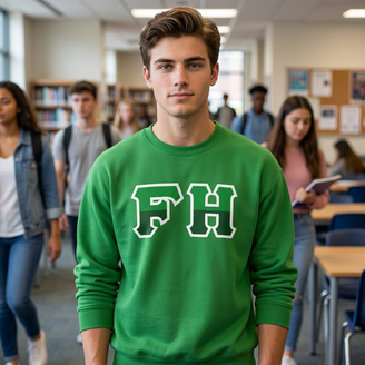 FarmHouse Two Toned Greek Lettered Crewneck Sweatshirts