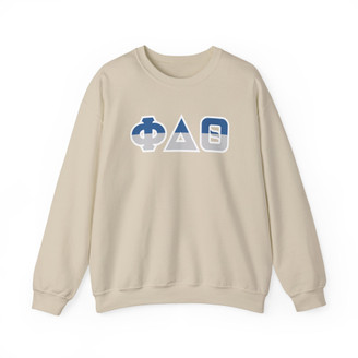 Phi Delta Theta Two Toned Greek Lettered Crewneck Sweatshirts