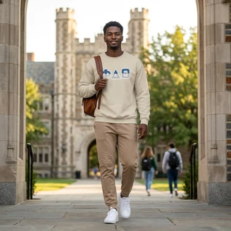 Phi Delta Theta Two Toned Greek Lettered Crewneck Sweatshirts