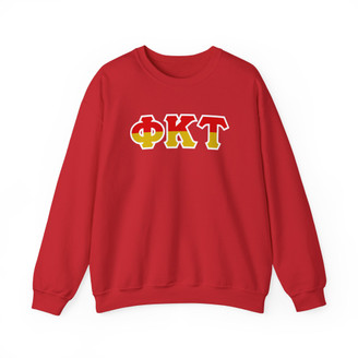 Phi Kappa Tau Two Toned Greek Lettered Crewneck Sweatshirts