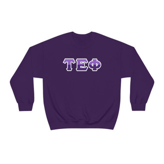 Printify Tau Epsilon Phi Two Toned Greek Lettered Crewneck Sweatshirts 
