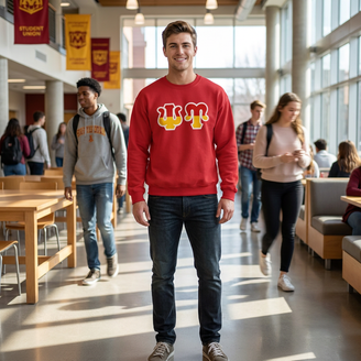 Psi Upsilon Two Toned Greek Lettered Crewneck Sweatshirts