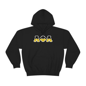 Printify Alpha Phi Alpha Two Toned Greek Lettered Hooded Sweatshirts 