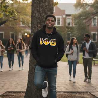 Iota Phi Theta Two Toned Greek Lettered Hooded Sweatshirts
