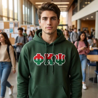 Phi Kappa Psi Two Toned Greek Lettered Hooded Sweatshirts