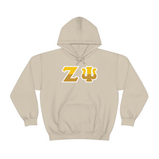 Zeta Psi Two Toned Greek Lettered Hooded Sweatshirts