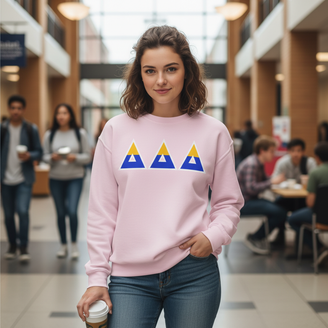 Delta Delta Delta Two Tone Lettered Crew Sweatshirts