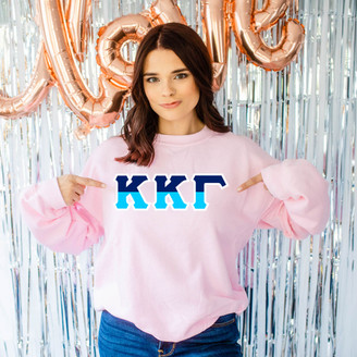 Kappa Kappa Gamma Two Tone Lettered Crew Sweatshirts