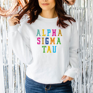 Alpha Sigma Tau Rainbow Crewneck Sweatshirts