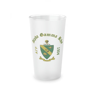 Alpha Gamma Rho Frosted Glass, 16oz