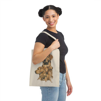 Printify Golden Retriever Profile Canvas Tote Bag 