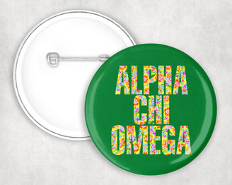 Alpha Chi Omega Floral Pin Buttons