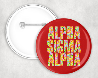  Alpha Sigma Alpha Floral Pin Buttons 