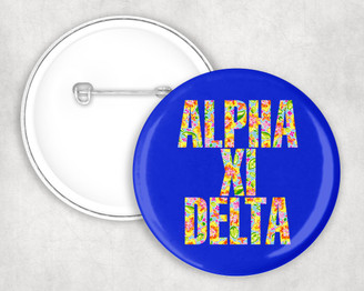 Alpha Xi Delta Floral Pin Buttons