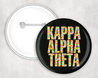 Kappa Alpha Theta Floral Pin Buttons