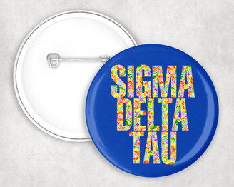 Sigma Delta Tau Floral Pin Buttons