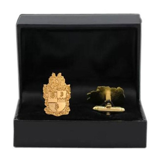 National Sportswear Emblem Alpha Phi Alpha Cuff Links - Alpha Gold Look 1″ Shield Cuff Links W/Box 