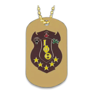 Iota Phi Theta Gold Double-Sided Dog Tag W/Chain