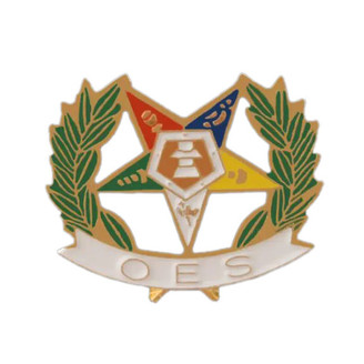 OES Order of Eastern Star Wreath Lapel Pin