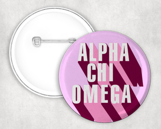  Alpha Chi Omega 3D Button Pin Buttons 