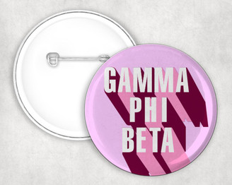  Gamma Phi Beta 3D Button Pin Buttons 