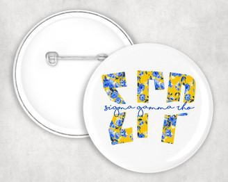  Sigma Gamma Rho Big Floral Pin Buttons 