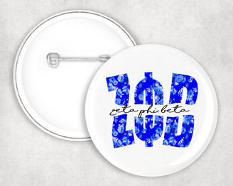  Zeta Phi Beta Big Floral Pin Buttons 